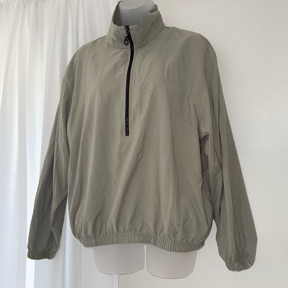 Vintage Brindar green half zip cinched waist Jacket lightweight Size L women’s